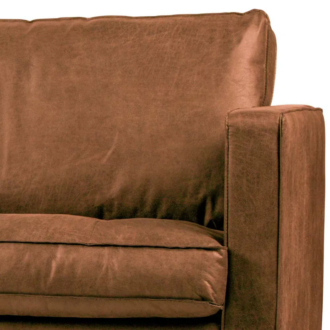 Wohnzimmer Sofa in Cognac Braun Recyclingleder 230 cm breit günstig online kaufen