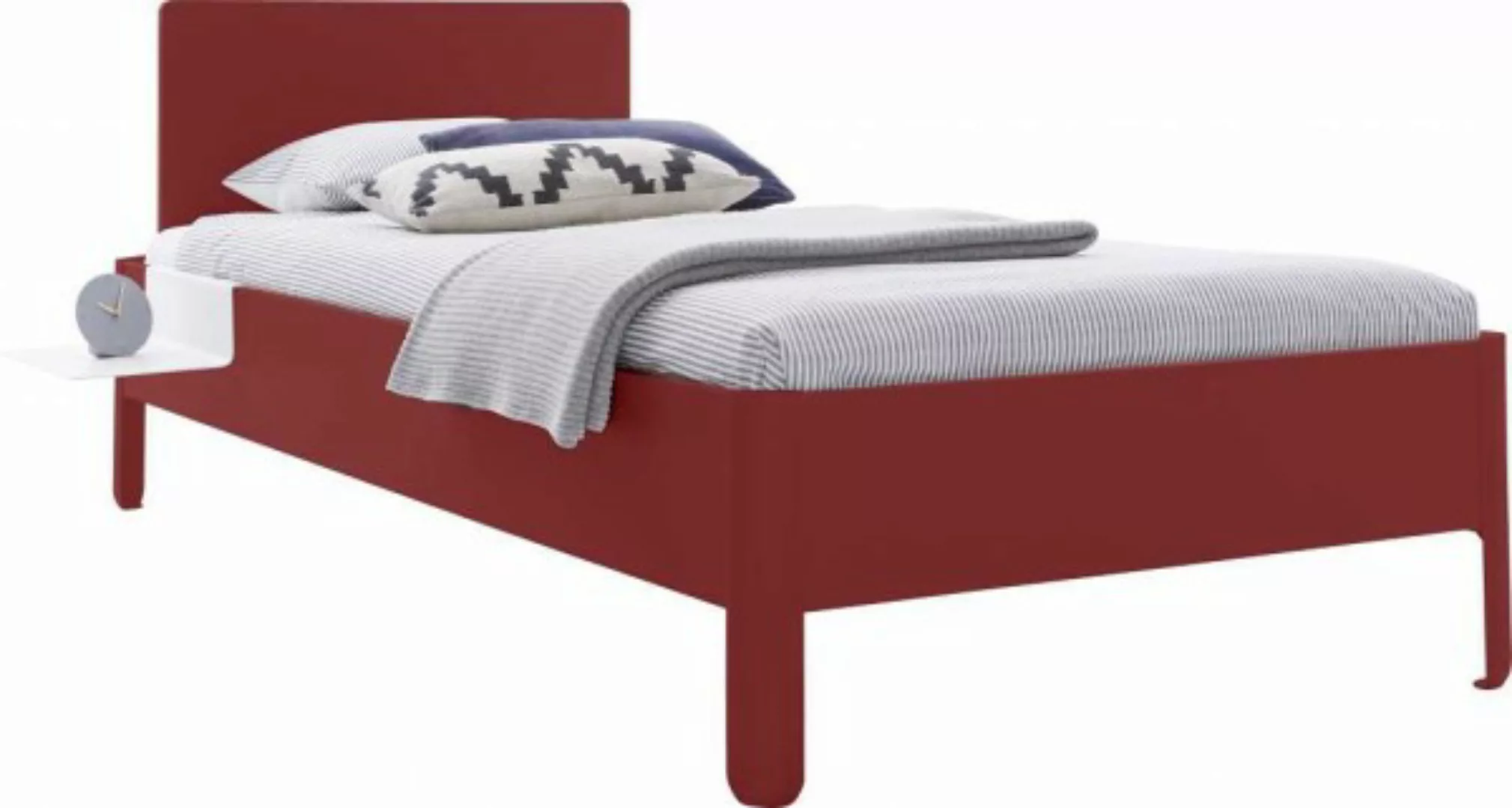 NAIT Einzelbett farbig lackiert 100 x 210cm Mit Kopfteil Karmesinrot günstig online kaufen