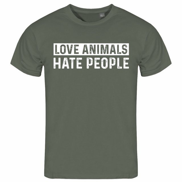 deinshirt Print-Shirt Herren T-Shirt Love Animals hate People Funshirt mit günstig online kaufen