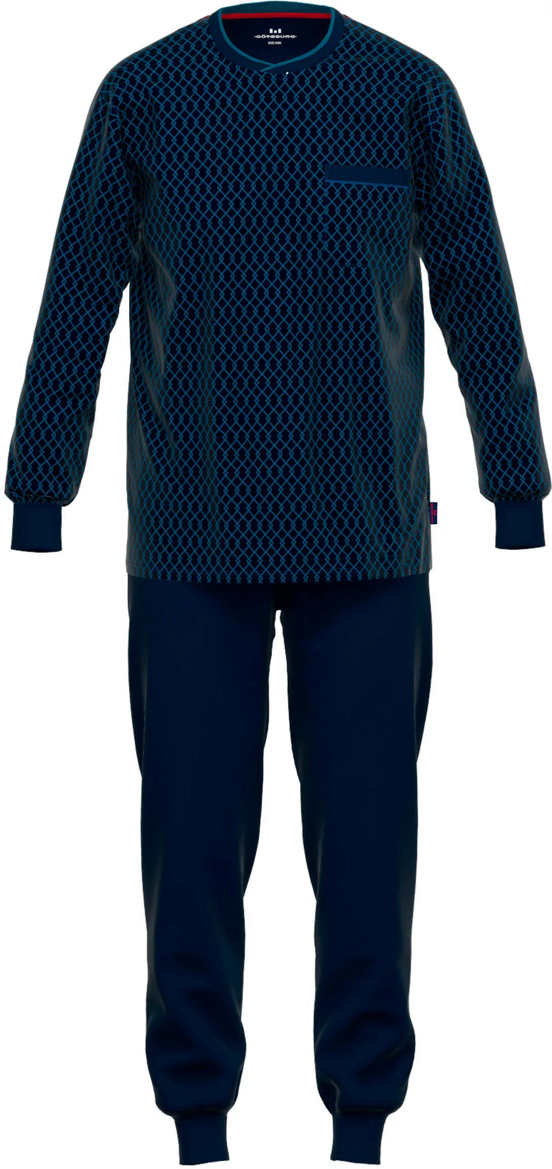 GÖTZBURG Pyjama, (2 tlg.), mit praktischen Bündchen und Brusttasche günstig online kaufen