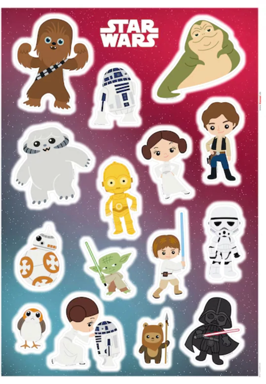 KOMAR Wandtattoo - Star Wars Little Heroes  - Größe 50 x 70 cm mehrfarbig G günstig online kaufen