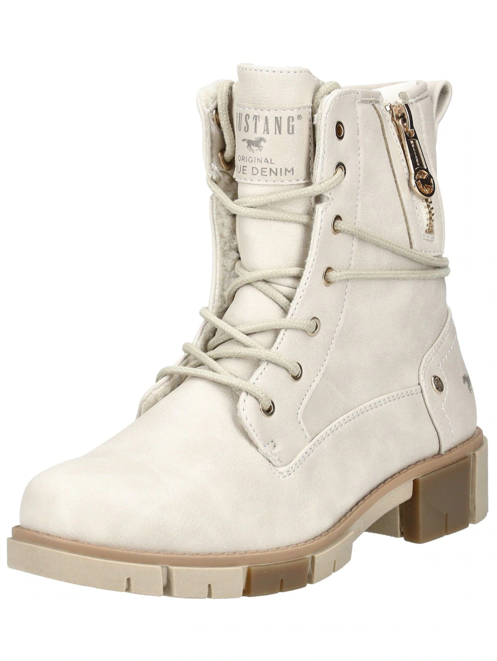 Mustang Shoes Schnürstiefelette "Mustang Shoes Stiefelette Lederimitat/Text günstig online kaufen