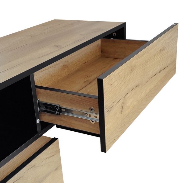 KoDise TV-Schrank Lowboard TV-Möbel mit mit Schubladen, Metallbeinen günstig online kaufen