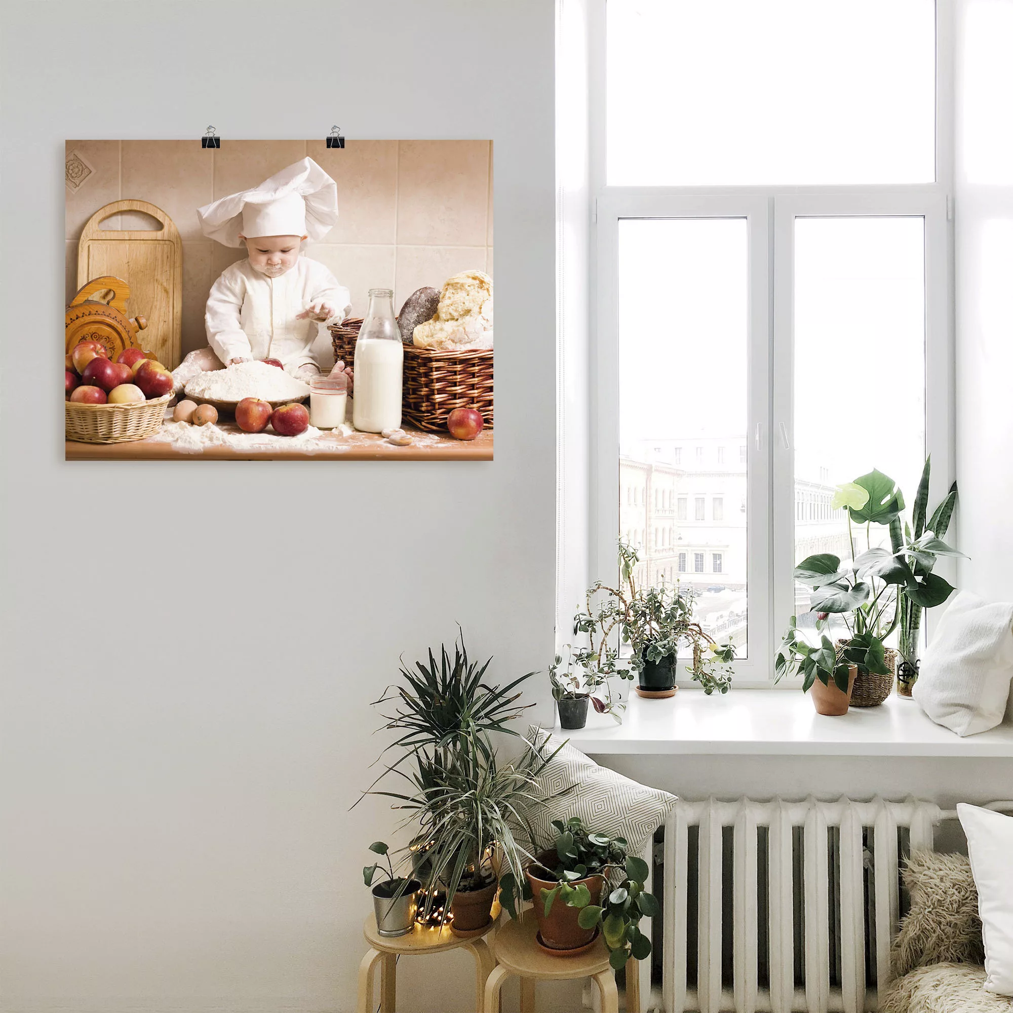 Artland Wandbild "Küche Junge Kind Backen", Bilder von Kindern, (1 St.), al günstig online kaufen