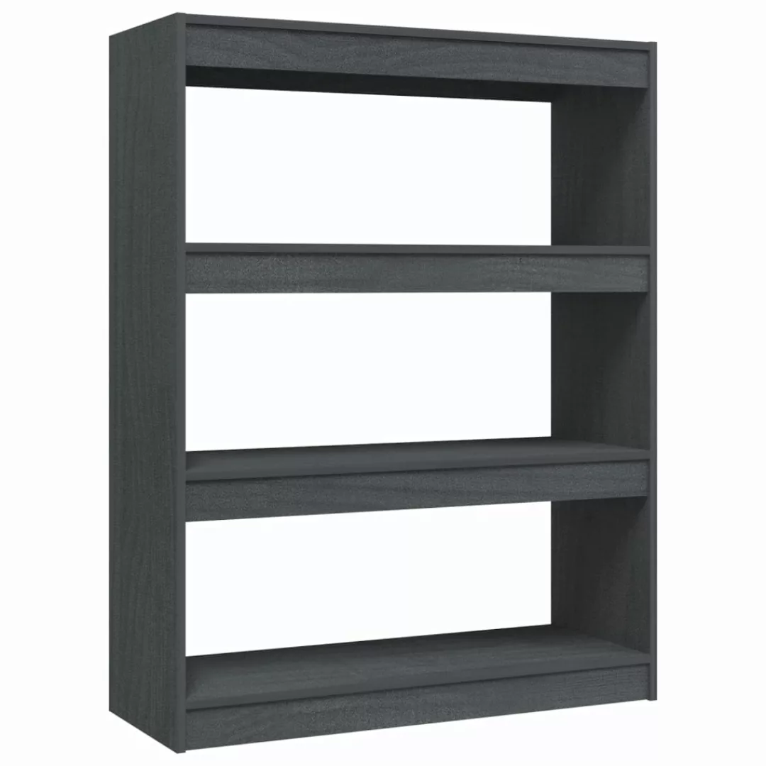 Bücherregal/raumteiler Grau 100x30x103 Cm Kiefer Massivholz günstig online kaufen