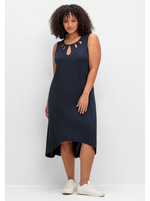 Sheego Jerseykleid Große Größen mit Cut-outs am Ausschnitt günstig online kaufen