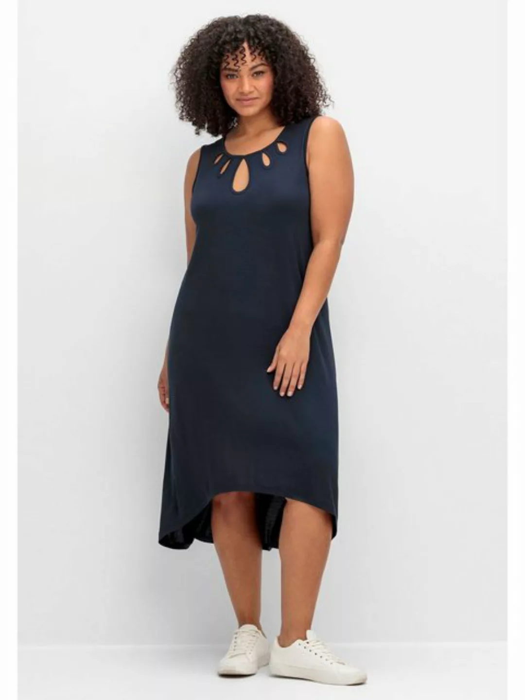 Sheego Jerseykleid Große Größen mit Cut-outs am Ausschnitt günstig online kaufen
