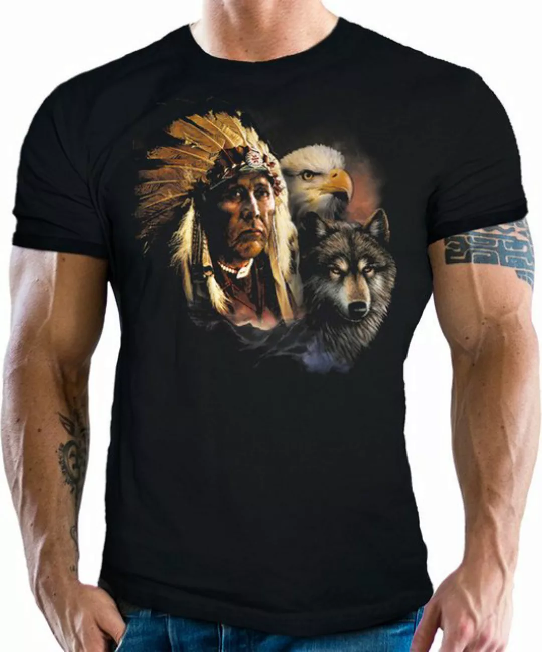 LOBO NEGRO® T-Shirt für Western Fans: Indian Chiefs günstig online kaufen