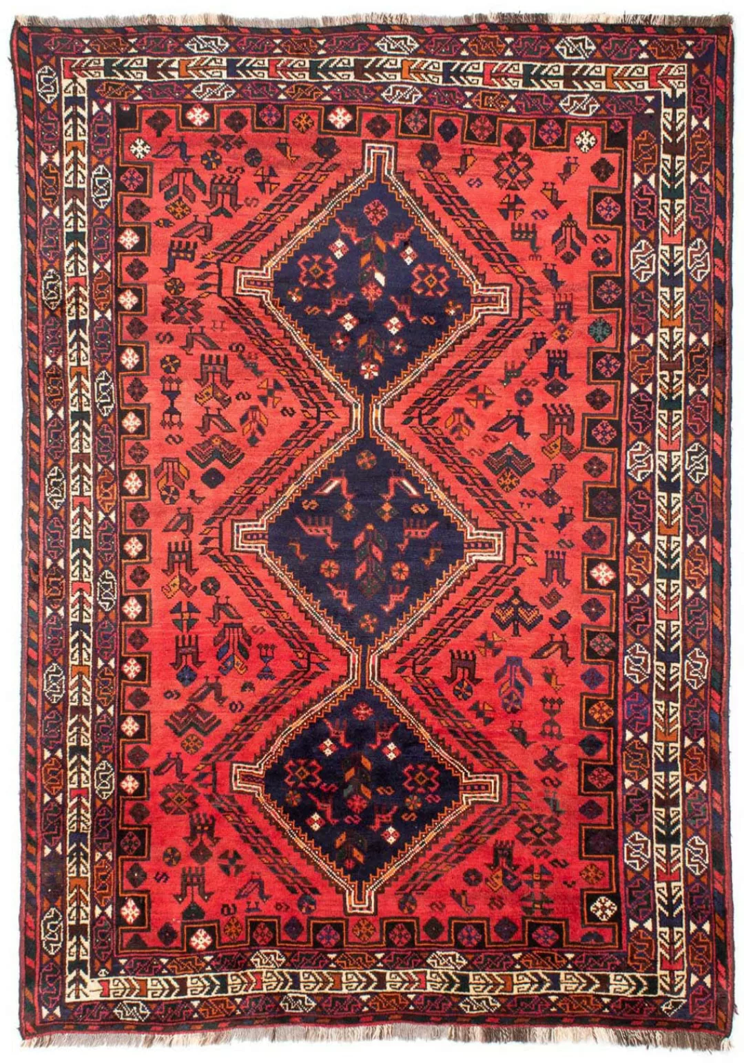 morgenland Wollteppich »Shiraz Medaillon Rosso chiaro 296 x 210 cm«, rechte günstig online kaufen