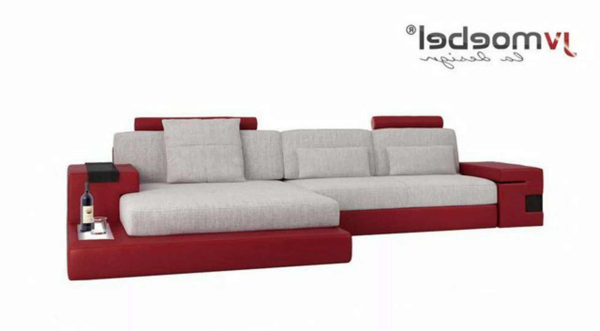 Xlmoebel Ecksofa Modernes graues Ledersofa in L-Form für das Wohnzimmer mit günstig online kaufen