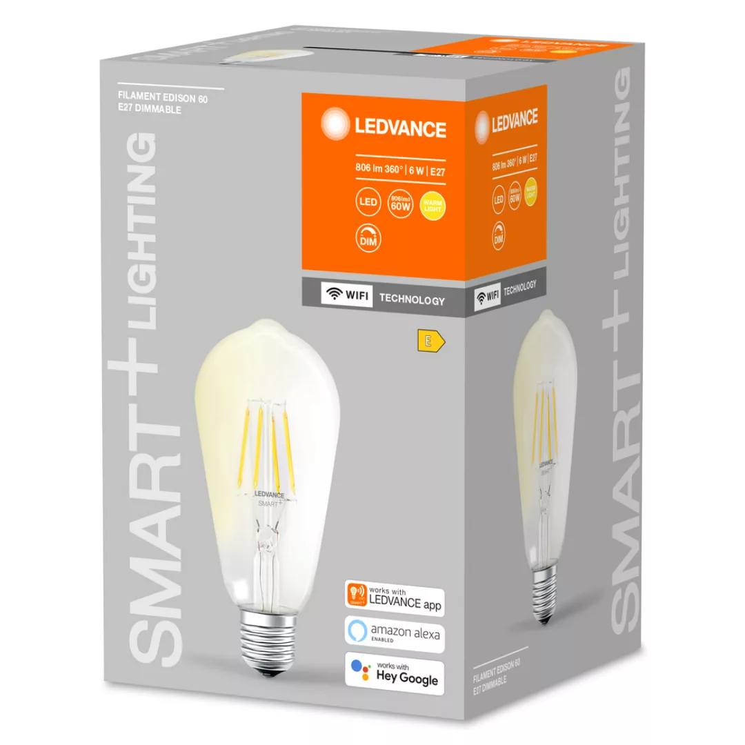 LEDVANCE SMART+ WiFi Filament E27 5,5W 827 Edison günstig online kaufen