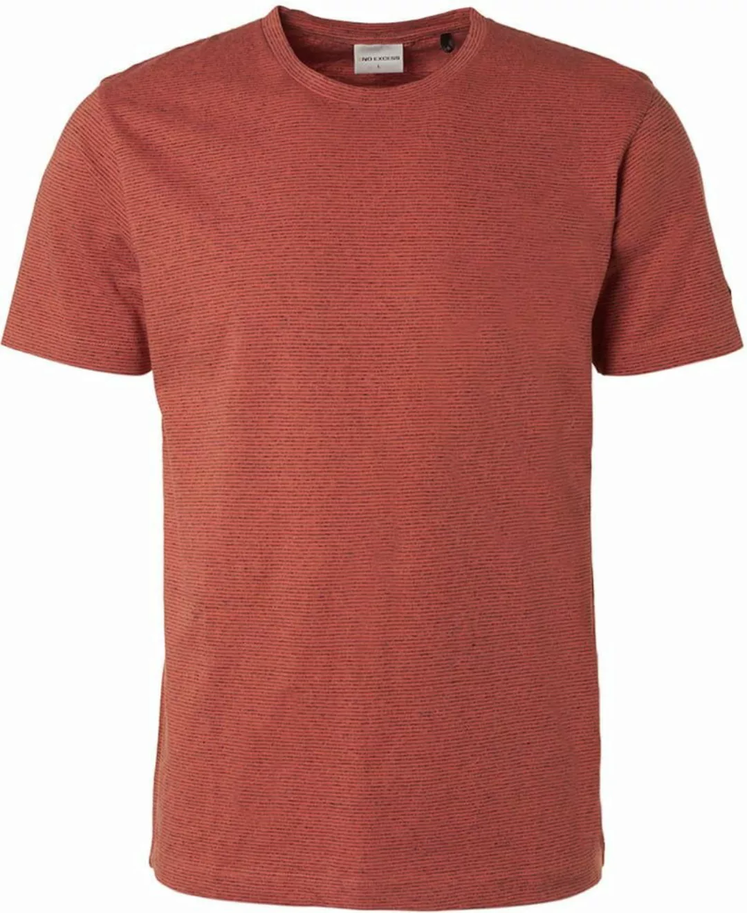 No Excess T-Shirt Streifen Melange Rot - Größe XXL günstig online kaufen