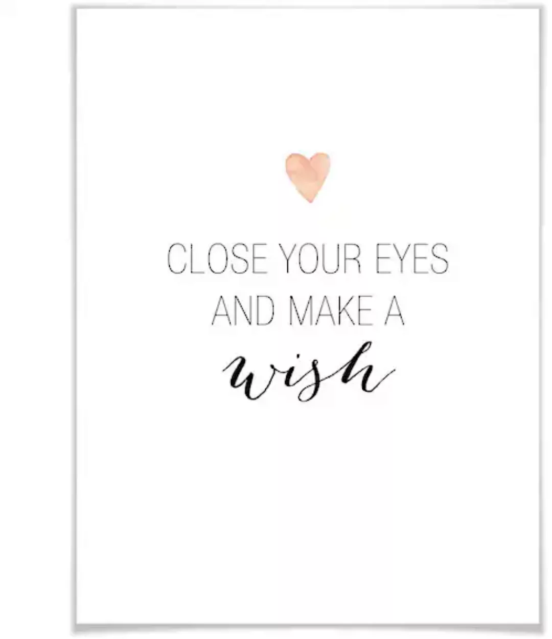 Wall-Art Poster "Make a wish", Schriftzug, (1 St.), Poster ohne Bilderrahme günstig online kaufen