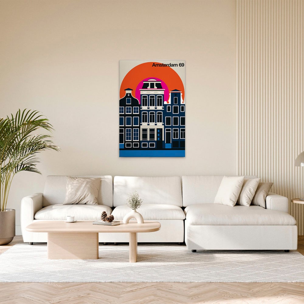 A.S. Création Leinwandbild "Amsterdam69 - Wandbild Creme Schwarz Keilrahmen günstig online kaufen