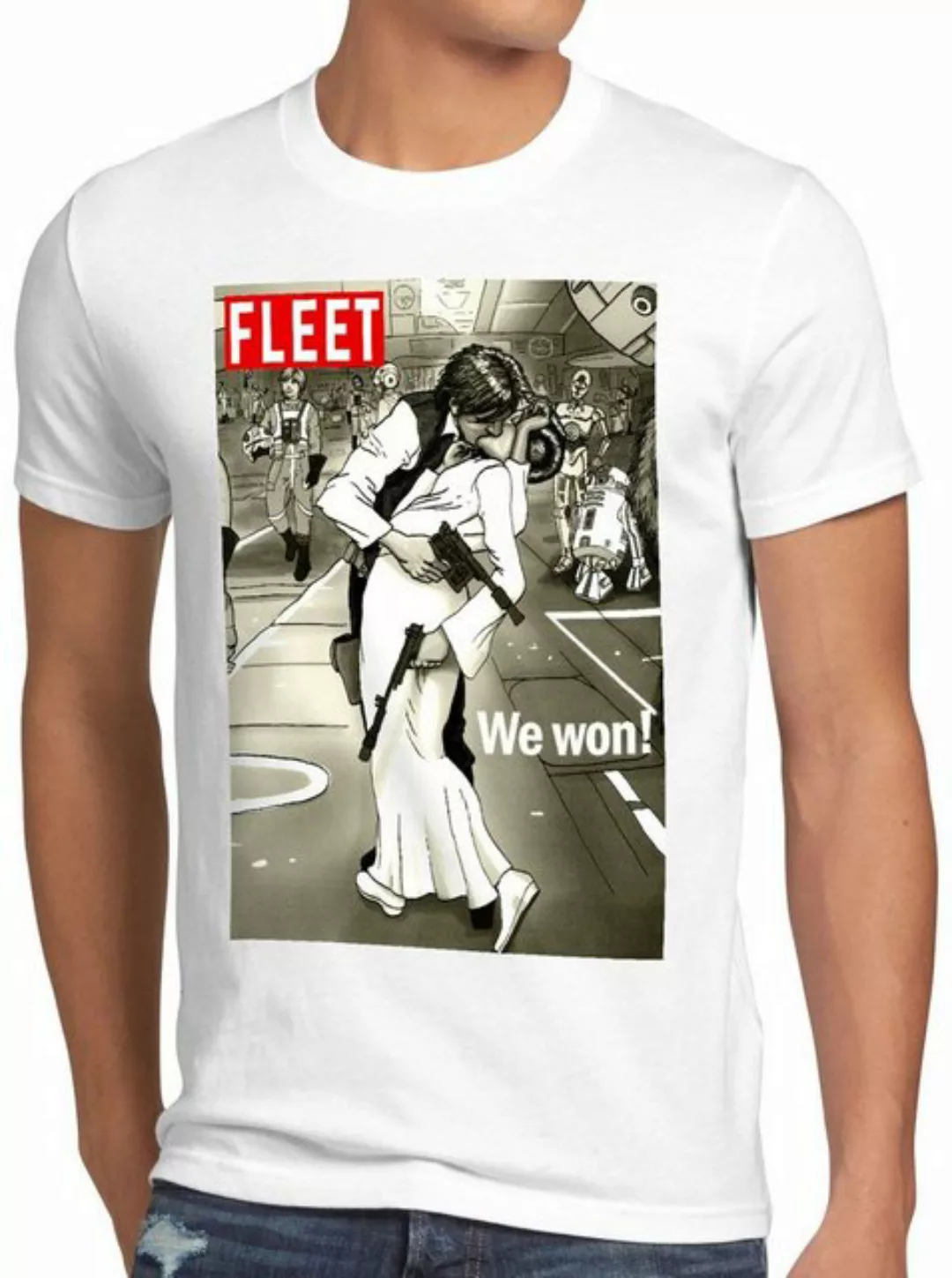 style3 Print-Shirt Herren T-Shirt We won han leia vintage kiss rebellen all günstig online kaufen