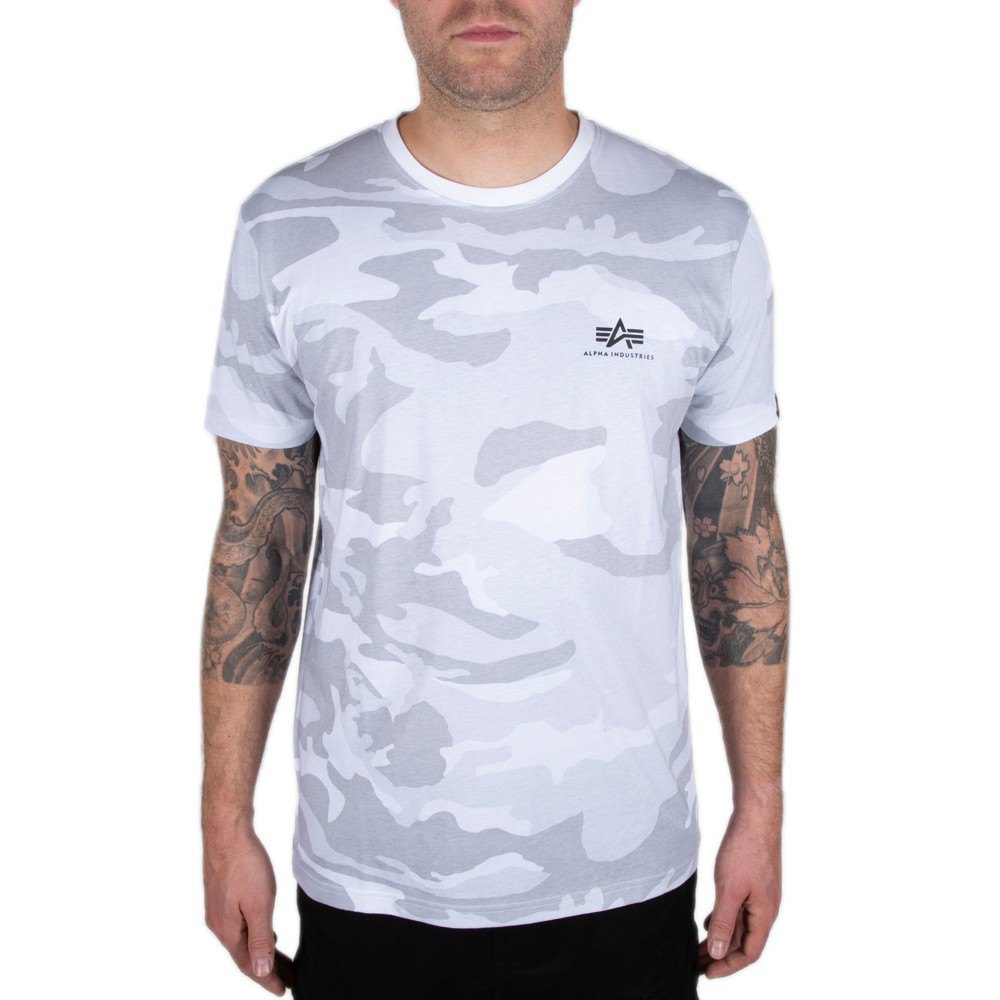 Alpha Industries Basic Small Logo Camo Kurzarm T-shirt 2XL White Camo günstig online kaufen