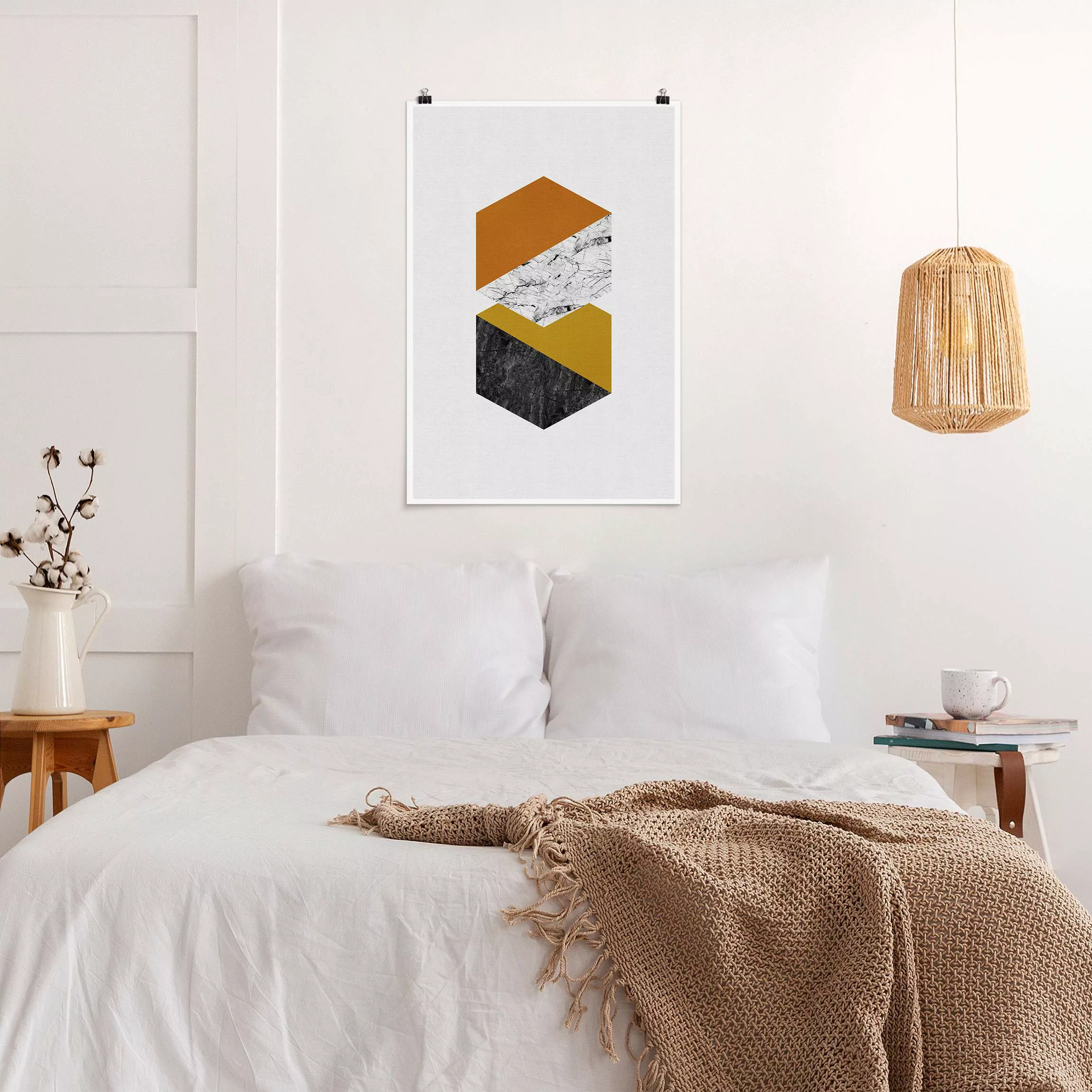 Poster Geometrische Hexagone günstig online kaufen