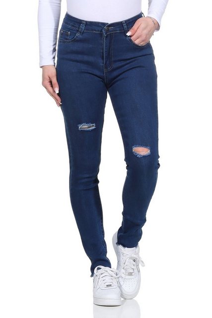 Aurela Damenmode Destroyed-Jeans Damen Jeanshosen im Used Look 5 Pocket Jea günstig online kaufen