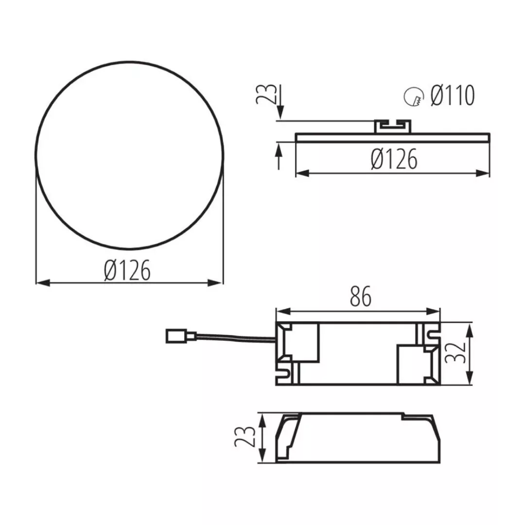 LED Deckeneinbauleuchte Arel in Weiß 10W 940lm IP65 4000K 126mm günstig online kaufen