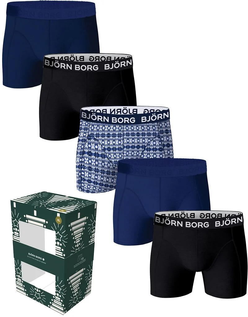 Bjorn Borg Boxers Cotton Stretch 5-Pack Blau - Größe M günstig online kaufen