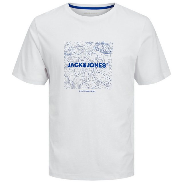 Jack & Jones Rundhalsshirt Jack&Jones XXL T-Shirt weiß Logo-Frontprint JJLI günstig online kaufen