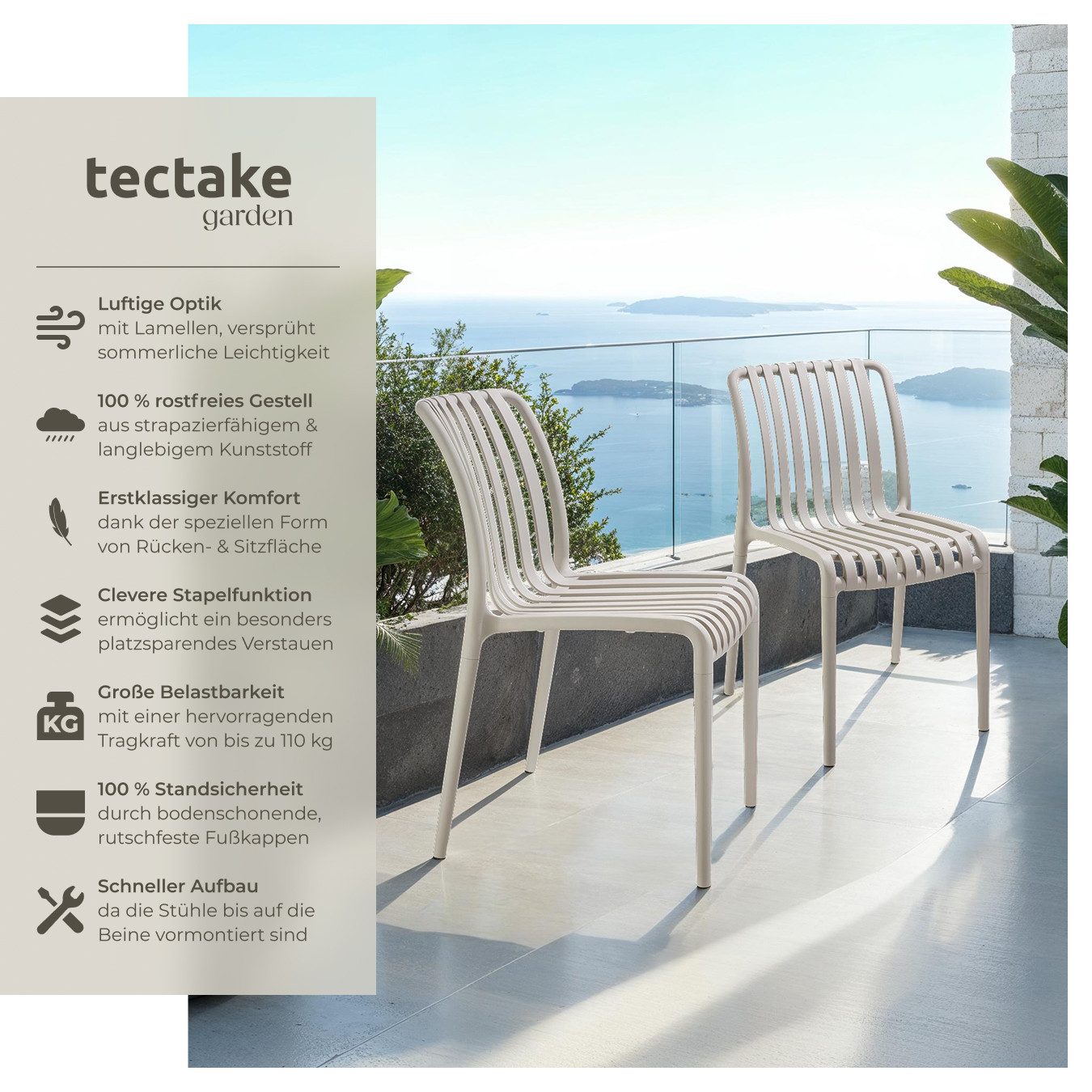 tectake Gartenstuhl Gartenstühle (Set., 2 St), günstig online kaufen