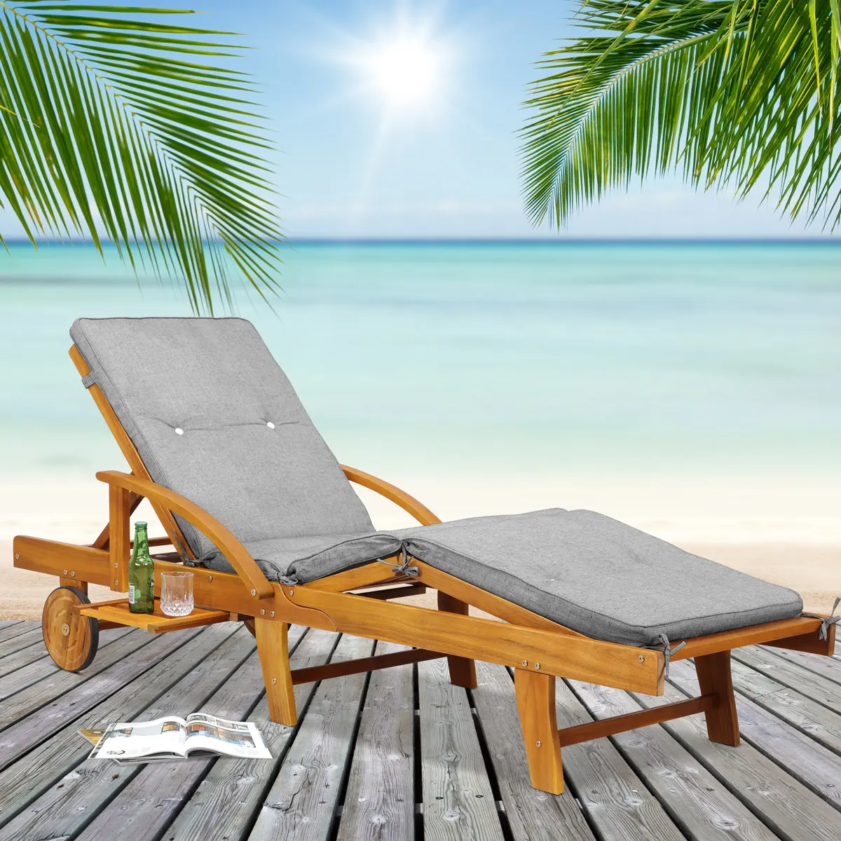 Auflage Sunlounger Blau 196x55x5cm günstig online kaufen