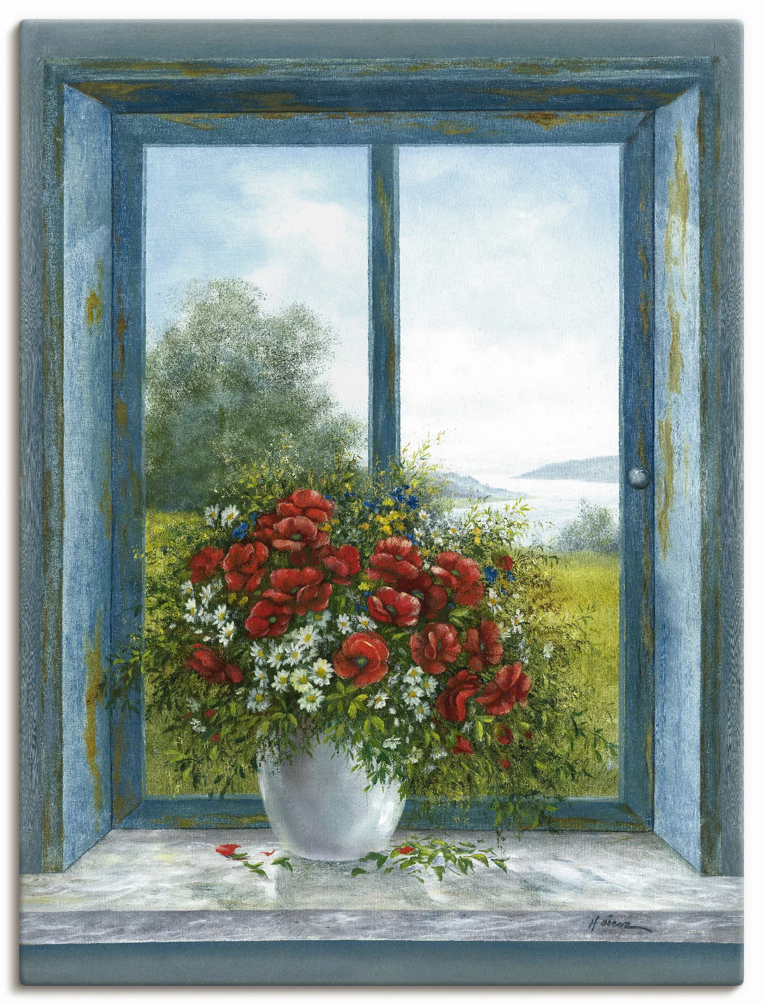 Artland Wandbild "Mohnblumen am Fenster", Arrangements, (1 St.) günstig online kaufen