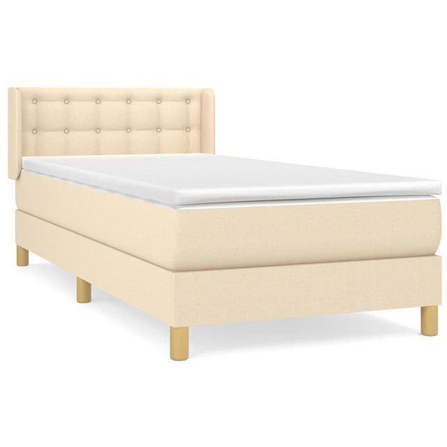 vidaXL Boxspringbett Boxspringbett mit Matratze Creme 80x200 cm Stoff Bett günstig online kaufen