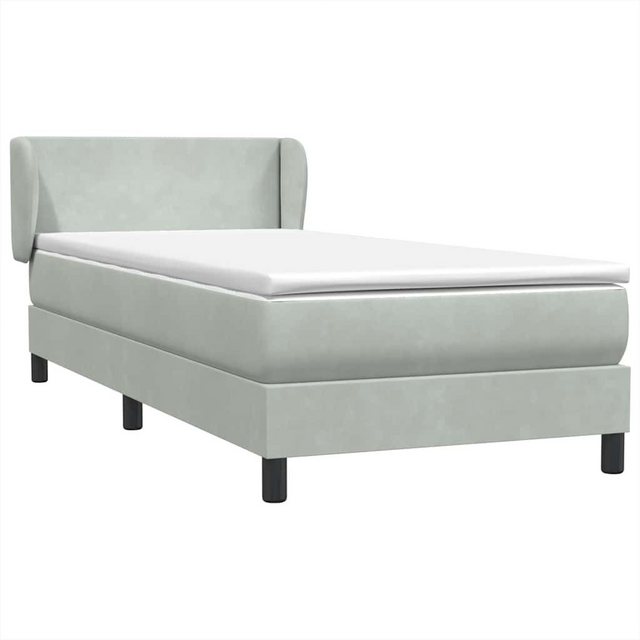 vidaXL Bett Boxspringbett mit Matratze Hellgrau 90x210 cm Samt günstig online kaufen