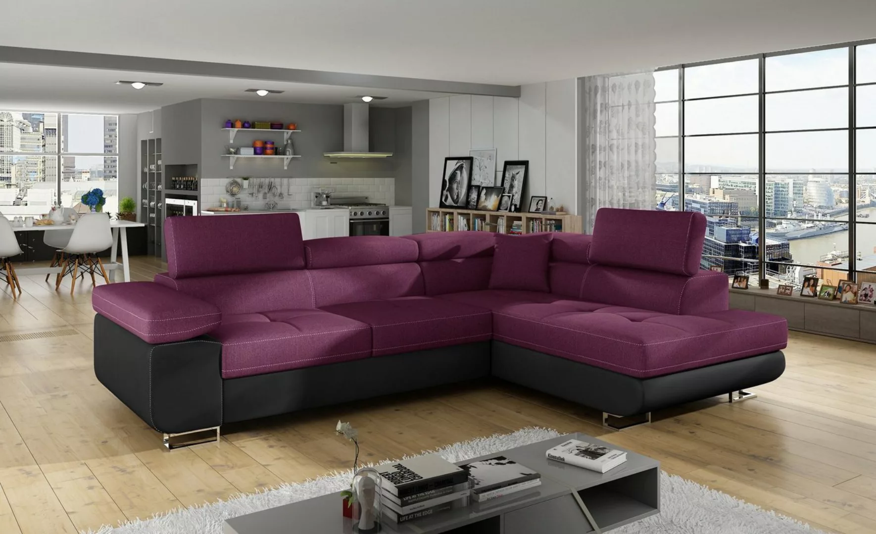 yourhouse24 Ecksofa ANTON L-form Schlafsofa Wohnlandschaft Links Rechts Cou günstig online kaufen