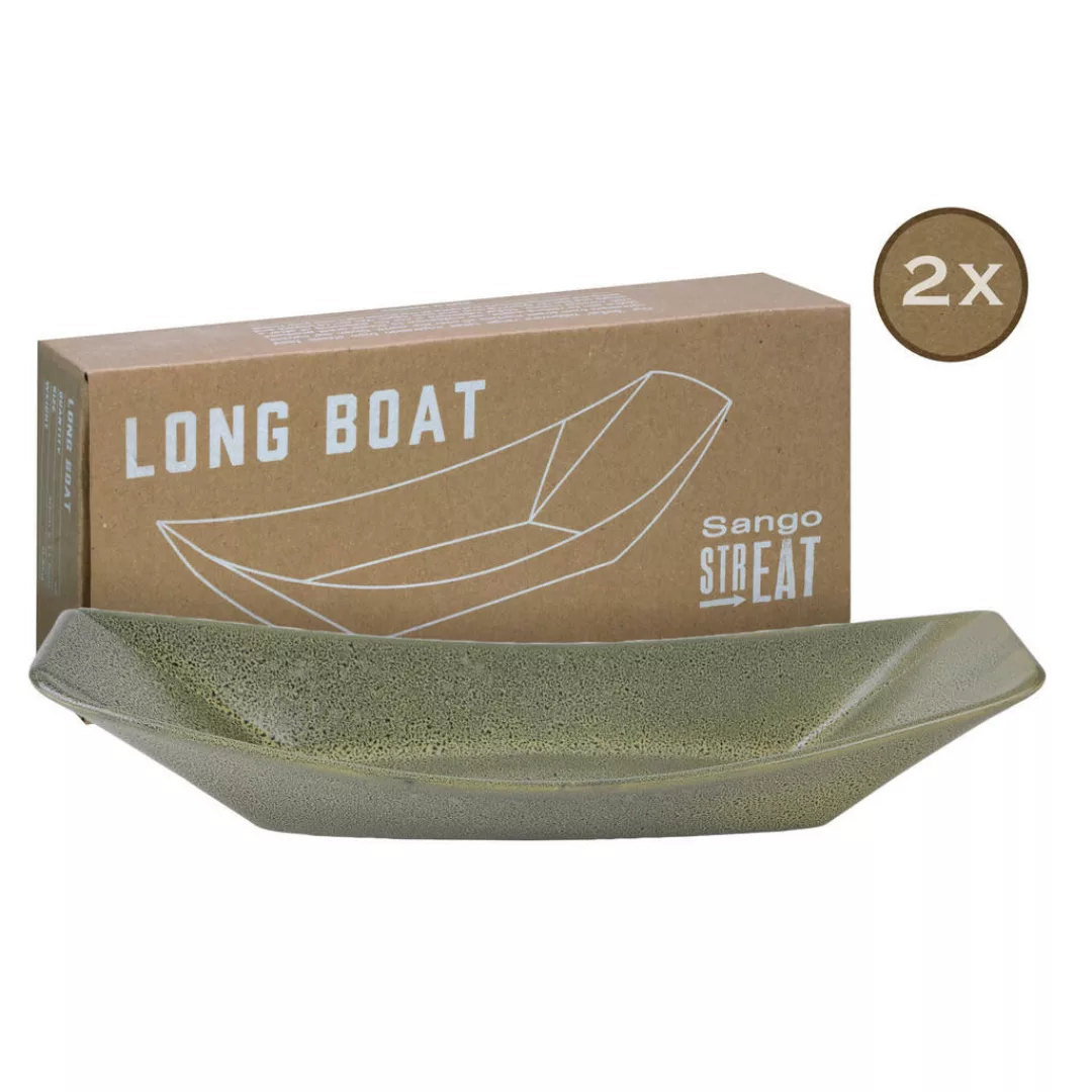 CreaTable Servierset Streat Boat long grün Steinzeug günstig online kaufen