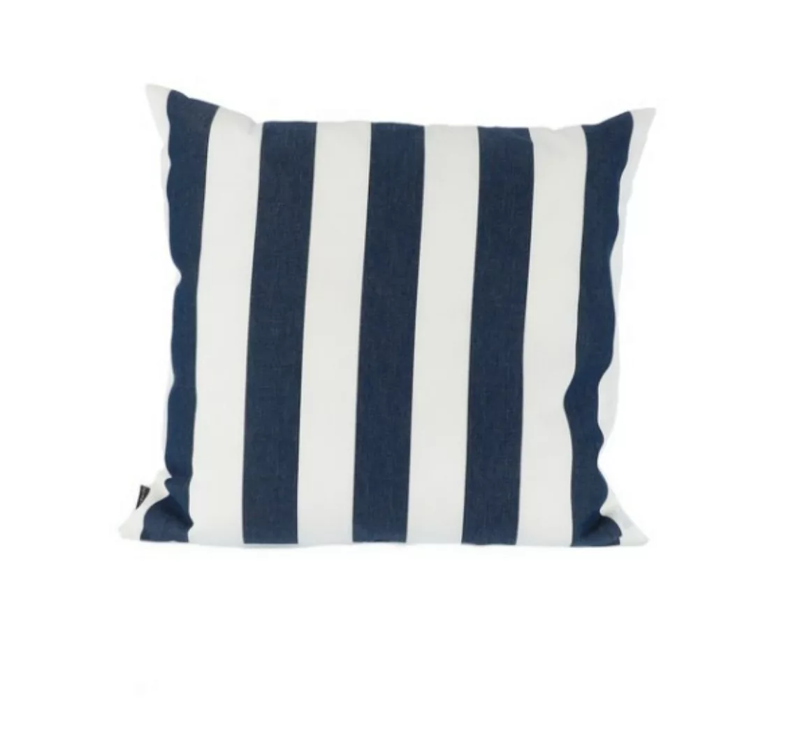 Kissen SOMNIA Streifen weiß/dunkelblau 48 x 48 cm günstig online kaufen