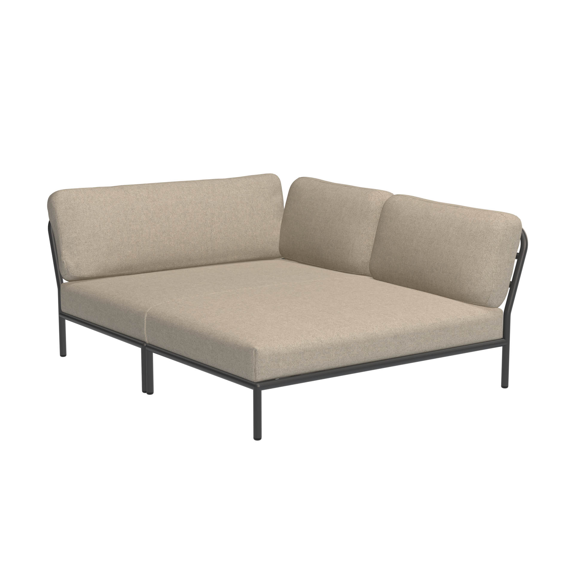 LEVEL Outdoor Eck-Sofa Lounge-Modul 5 Papyrus Dunkelgrau Rechts günstig online kaufen