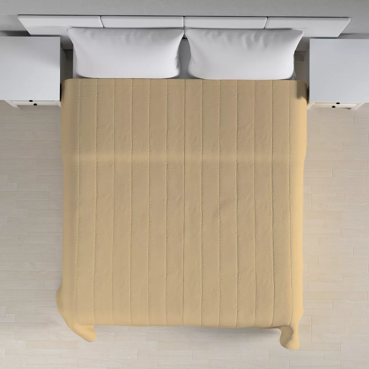 Tagesdecke mit Streifen-Steppung, caffe latte, Cotton Panama (702-47) günstig online kaufen