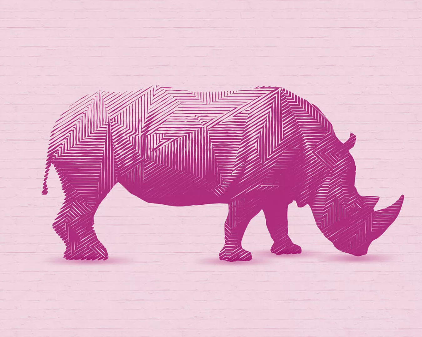 Fototapete "Rhinoceros Pink" 4,00x2,50 m / Glattvlies Perlmutt günstig online kaufen
