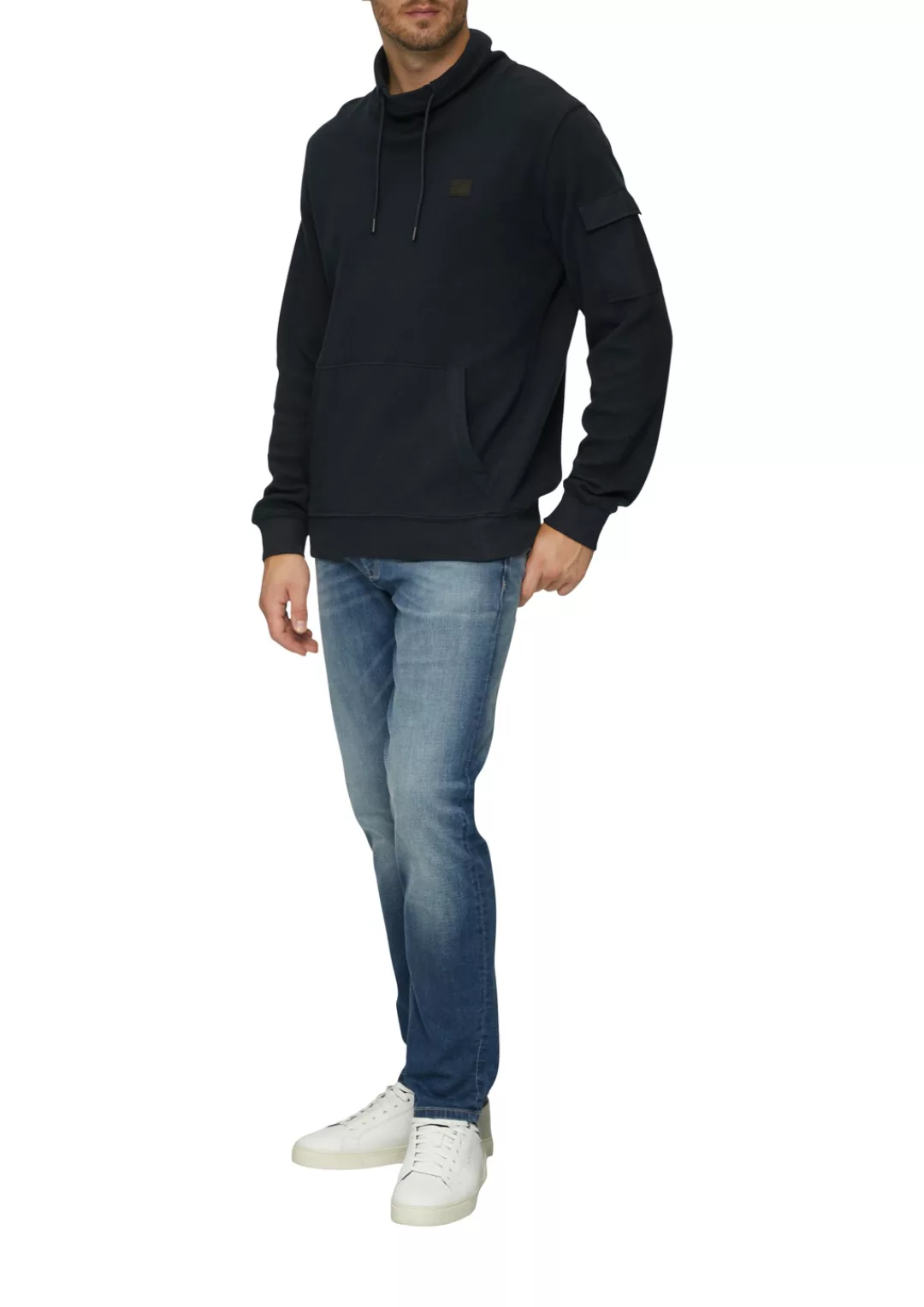 s.Oliver Sweater mit Kängurutasche und hohem Stehkragen günstig online kaufen