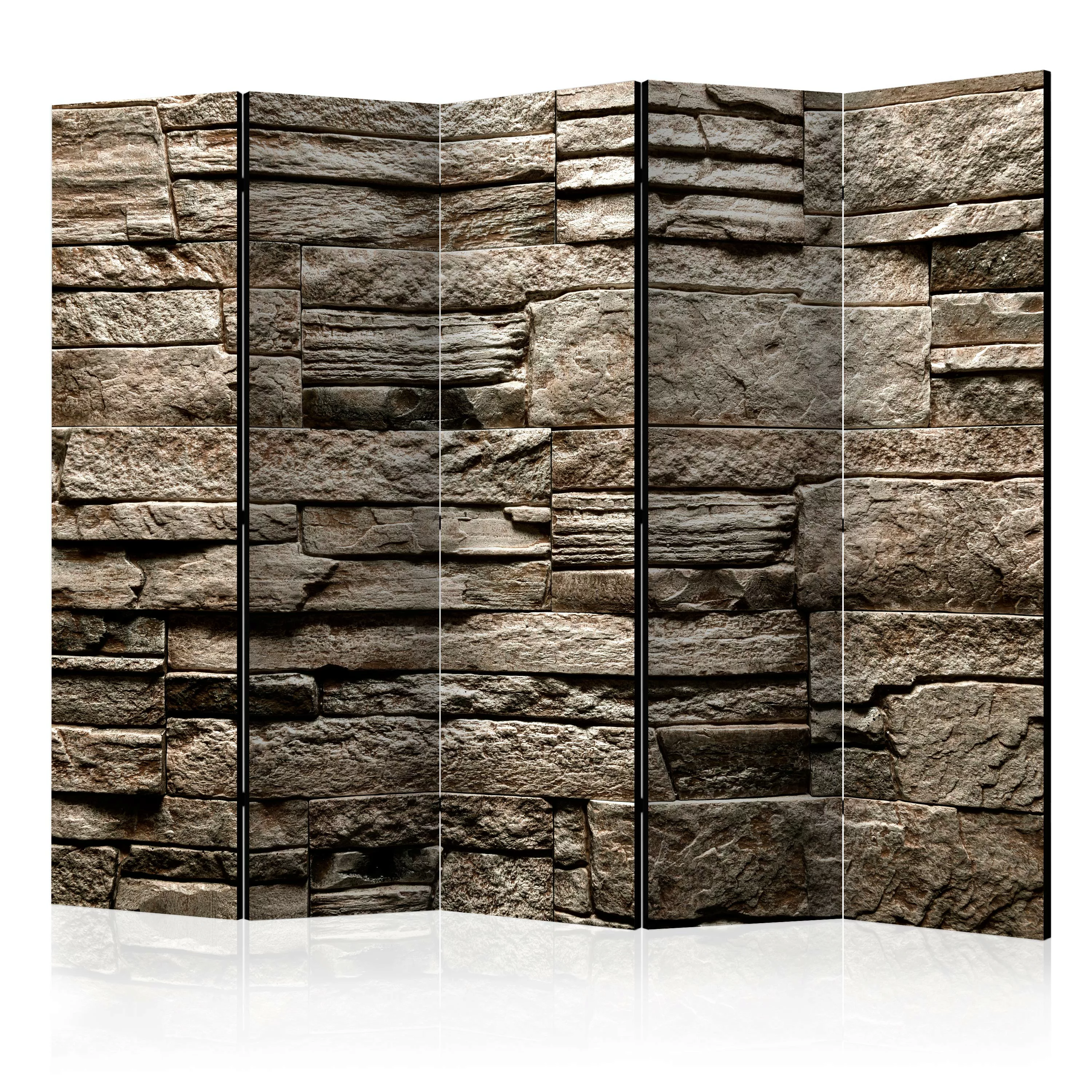 5-teiliges Paravent - Beautiful Brown Stone Ii [room Dividers] günstig online kaufen