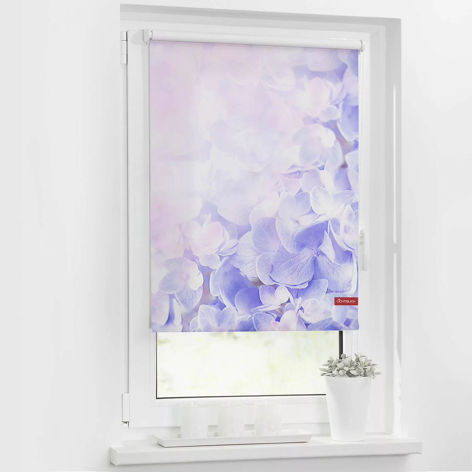 Rollo Hortensie lila B/L: ca. 100x150 cm günstig online kaufen
