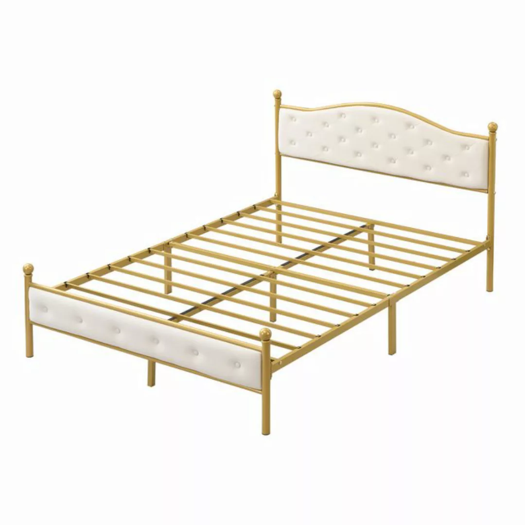 Gotagee Metallbett Modern 140x200cm Doppelbett Jugendbett Gästebett Golden günstig online kaufen