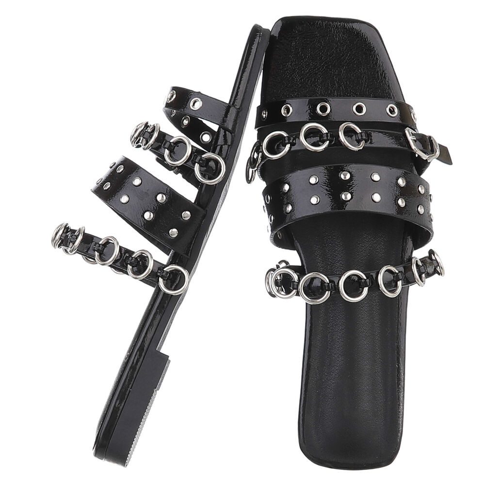Ital-Design Designer-Sandalen mit Ringen und Nieten günstig online kaufen