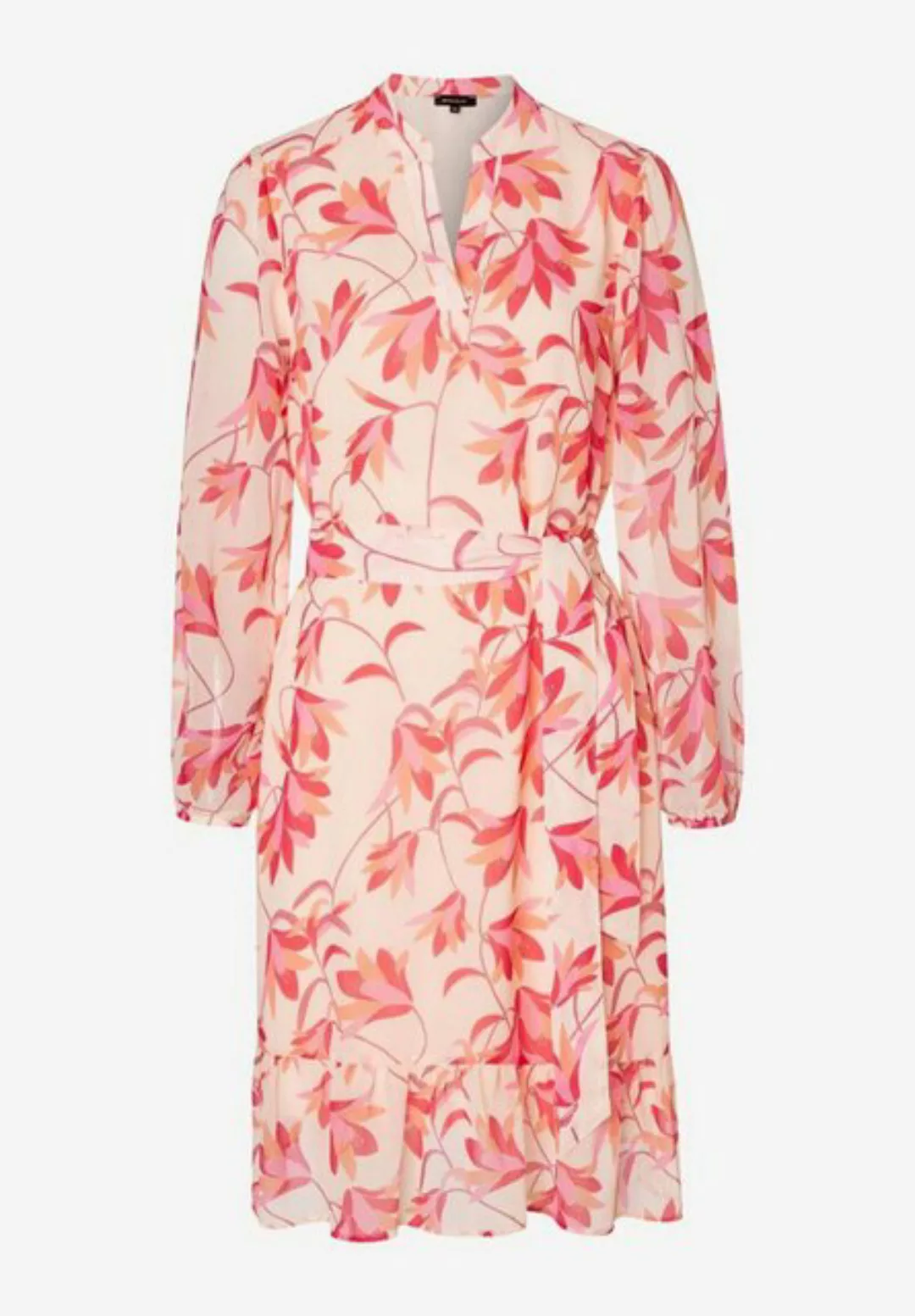 MORE&MORE Sommerkleid Printed Chiffon Dress, flower branches print rose pin günstig online kaufen