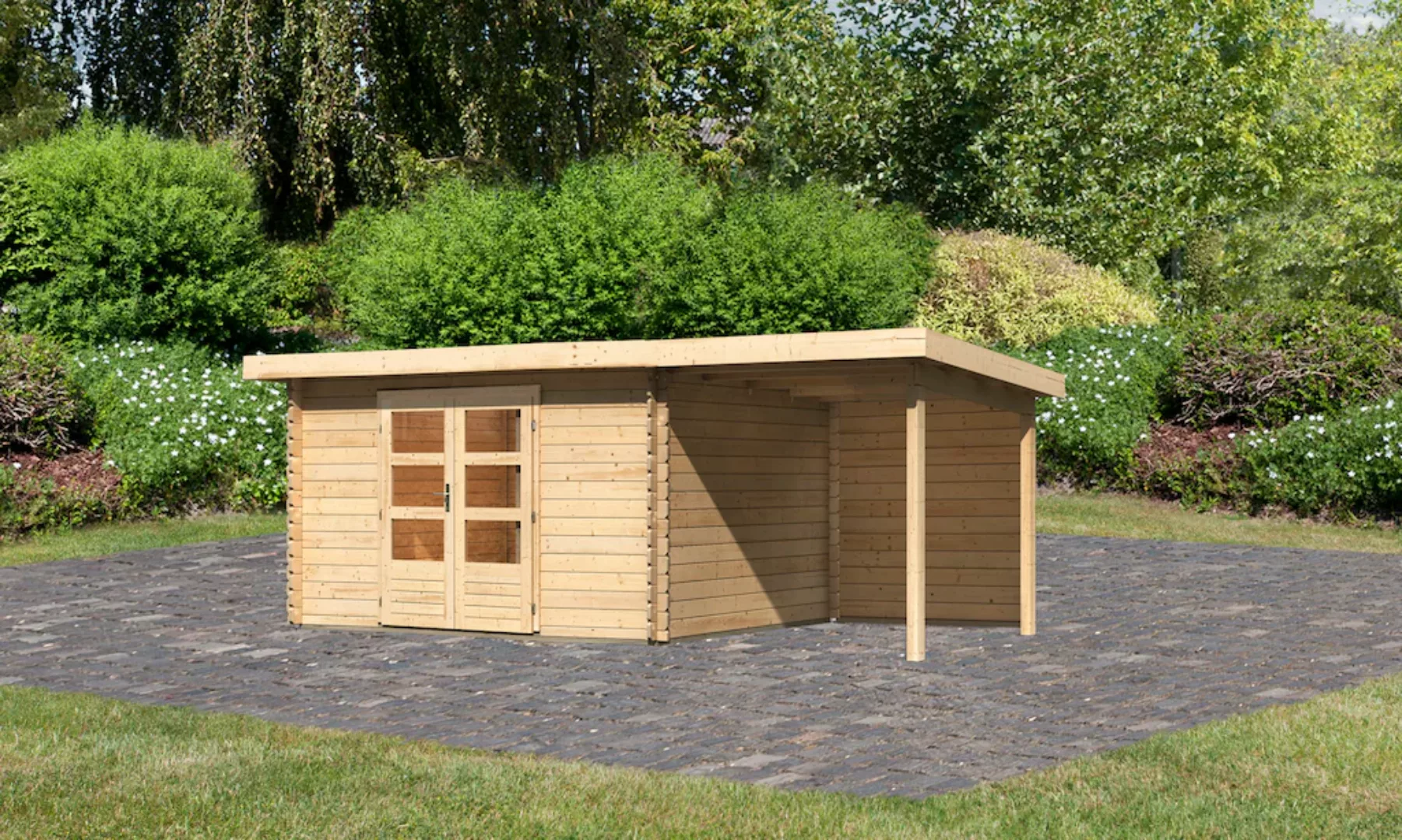 Karibu Gartenhaus "Schloßsee 7", (Set), mit Anbaudach günstig online kaufen