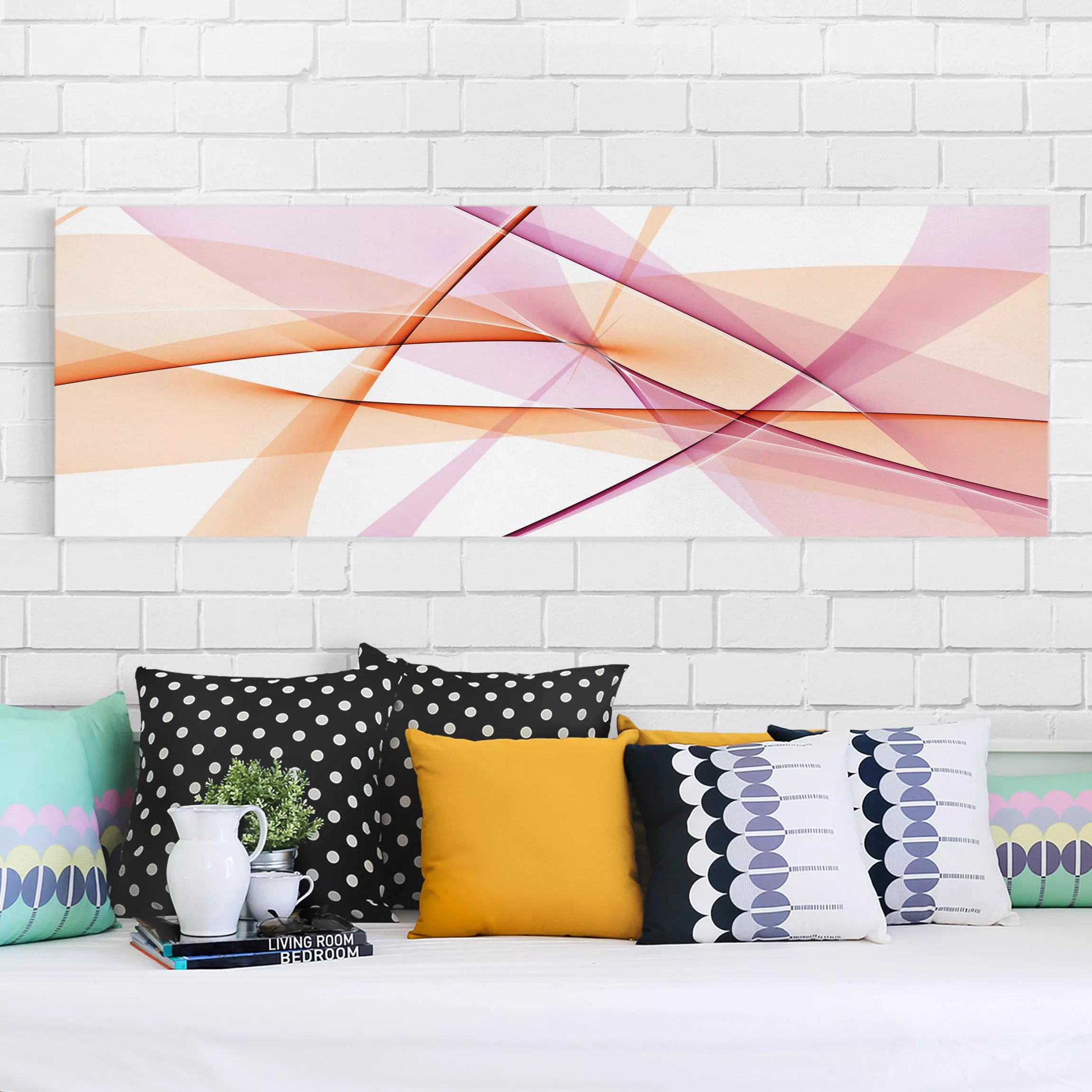 Leinwandbild Abstrakt - Panorama Mystical Waves günstig online kaufen