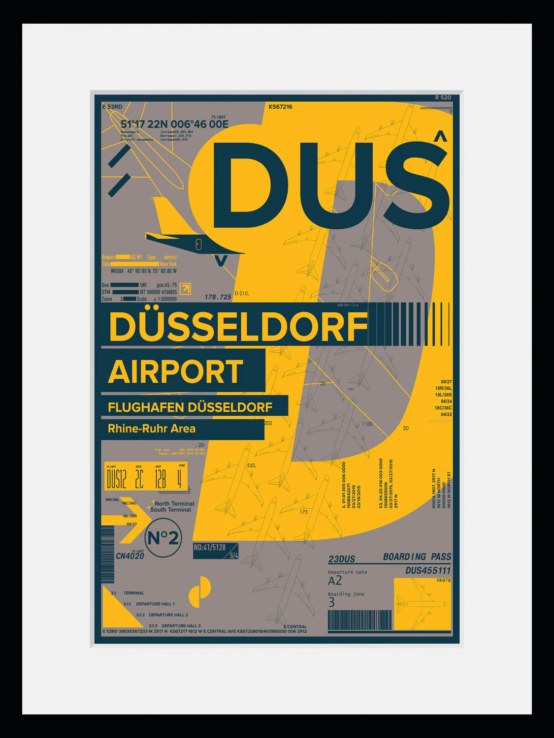 queence Bild "DUS AIRPORT", Flugzeuge-Magazincover-Mode-Fashion-Düsseldorf- günstig online kaufen