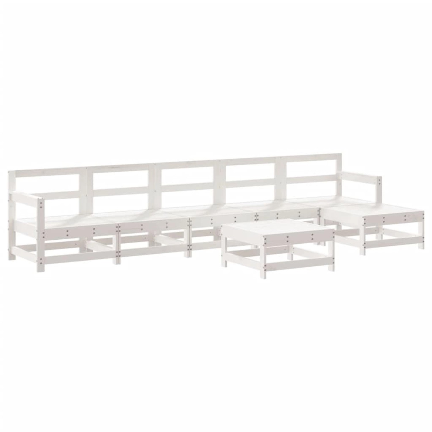 vidaXL 7-Tlg Garten-Lounge-Set Weiß Massivholz Kiefer 3186432 günstig online kaufen