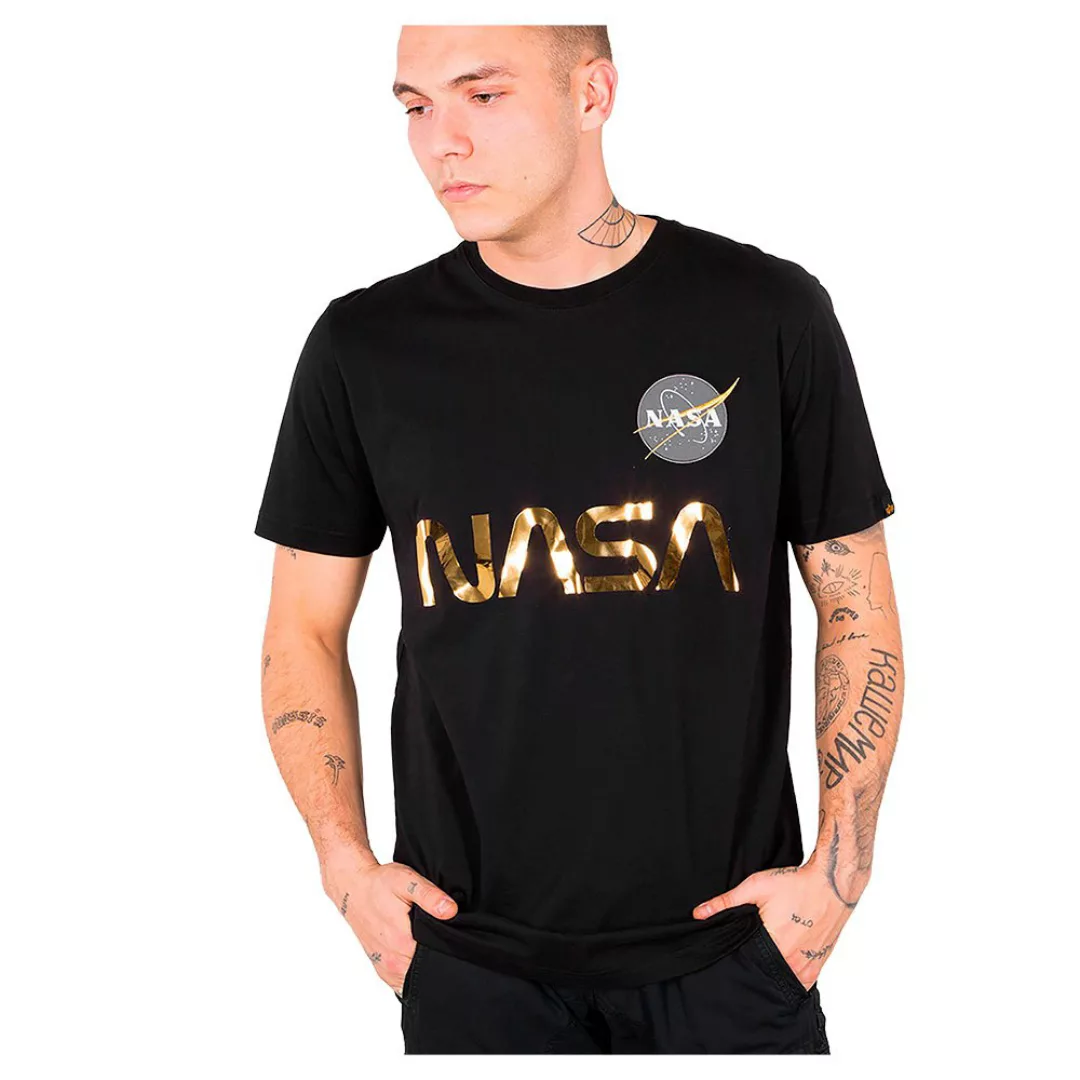 Alpha Industries Nasa Reflective Kurzärmeliges T-shirt 2XL Black / Gold günstig online kaufen
