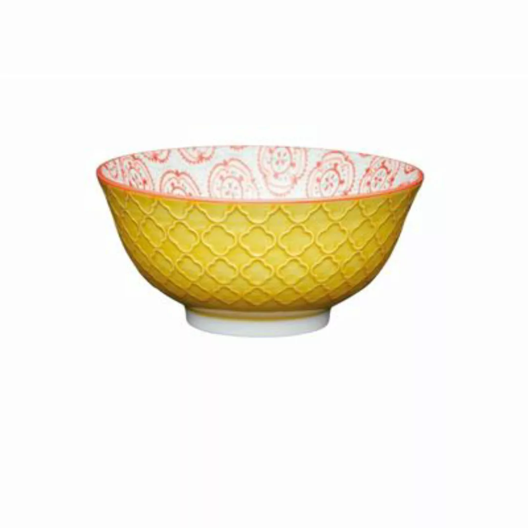 Neuetischkultur Müslischale bunt dekoriert 4er-Set Keramik gelb günstig online kaufen
