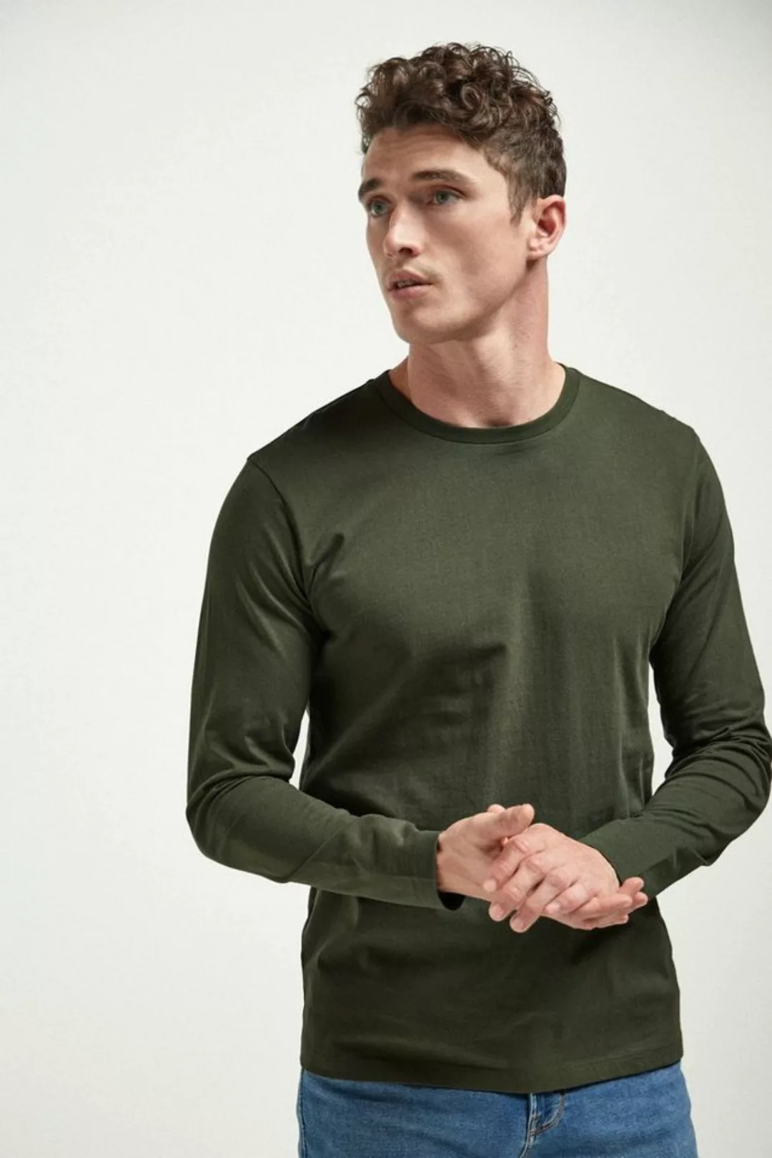 Next Langarmshirt Rundhalsshirt – Regular Fit (1-tlg) günstig online kaufen