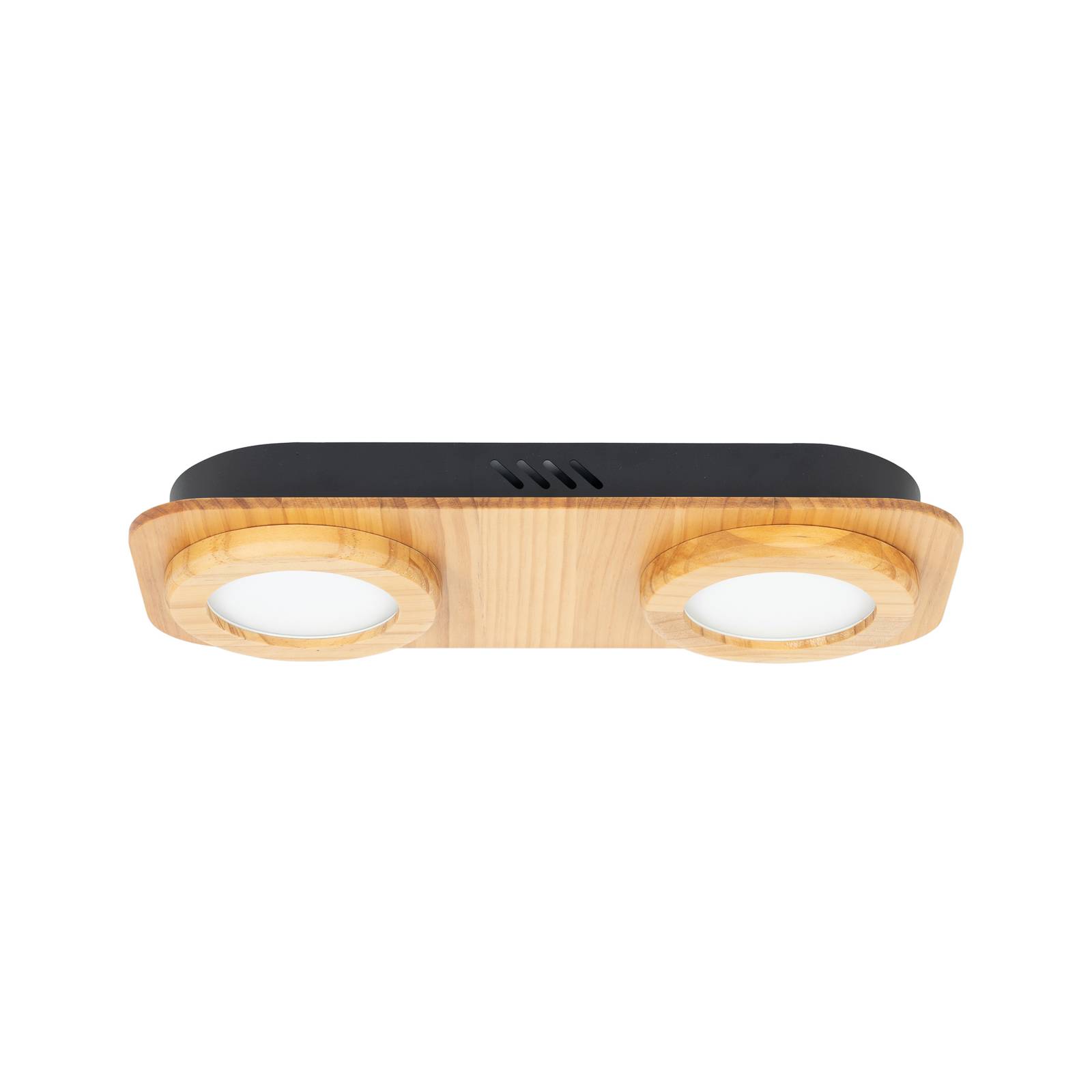 Lindby Joren LED-Spot Holz zweiflammig rund günstig online kaufen
